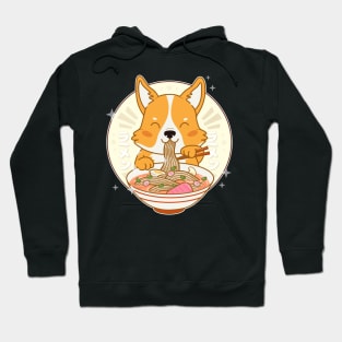 Kawaii Corgi Dog Eating Ramen Hoodie